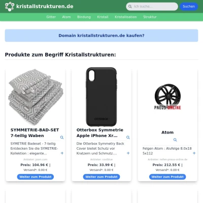 Screenshot kristallstrukturen.de