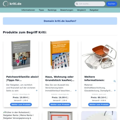Screenshot kriti.de
