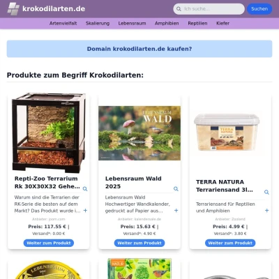 Screenshot krokodilarten.de