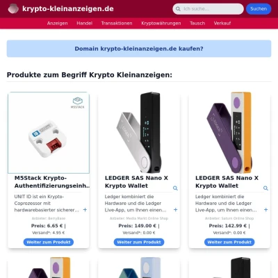 Screenshot krypto-kleinanzeigen.de