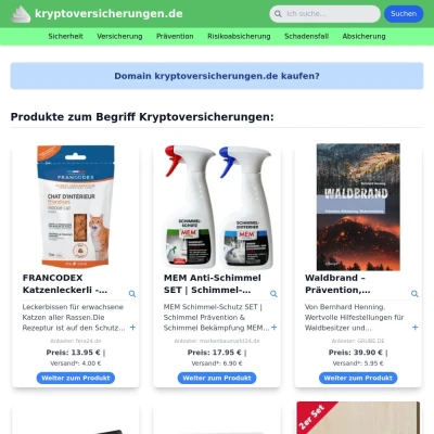 Screenshot kryptoversicherungen.de