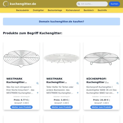 Screenshot kuchengitter.de