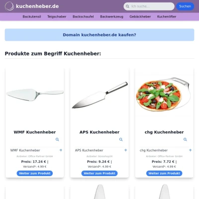 Screenshot kuchenheber.de