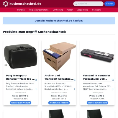 Screenshot kuchenschachtel.de