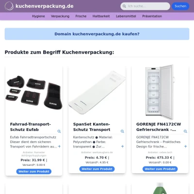 Screenshot kuchenverpackung.de