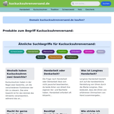 Screenshot kuckucksuhrenversand.de