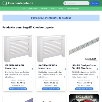 Screenshot kuechentapete.de