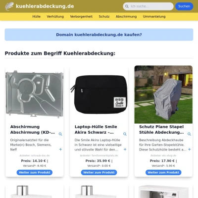 Screenshot kuehlerabdeckung.de