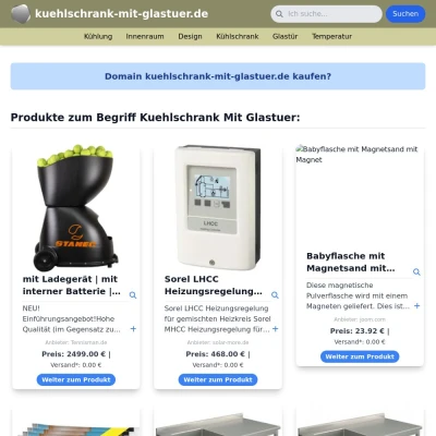 Screenshot kuehlschrank-mit-glastuer.de