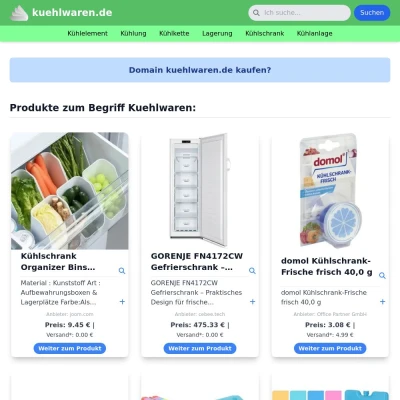 Screenshot kuehlwaren.de