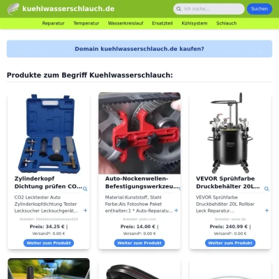 Screenshot kuehlwasserschlauch.de