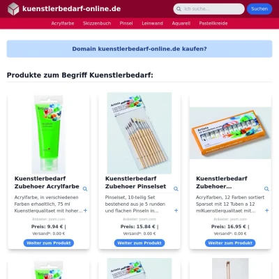 Screenshot kuenstlerbedarf-online.de