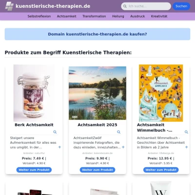 Screenshot kuenstlerische-therapien.de