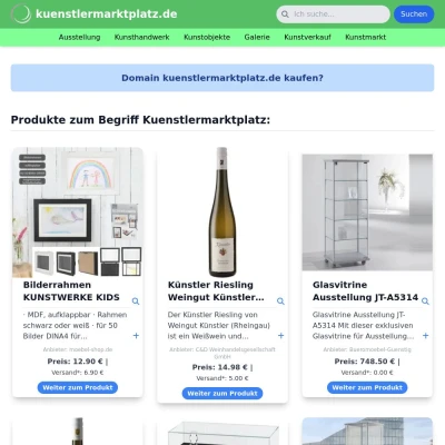 Screenshot kuenstlermarktplatz.de