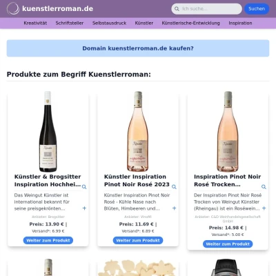 Screenshot kuenstlerroman.de