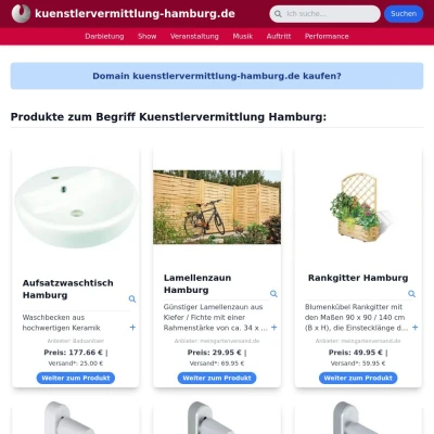 Screenshot kuenstlervermittlung-hamburg.de