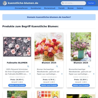 Screenshot kuenstliche-blumen.de