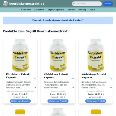 Screenshot kuerbiskernextrakt.de