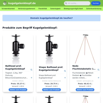 Screenshot kugelgelenkkopf.de