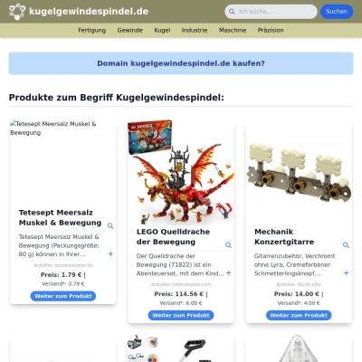 Screenshot kugelgewindespindel.de