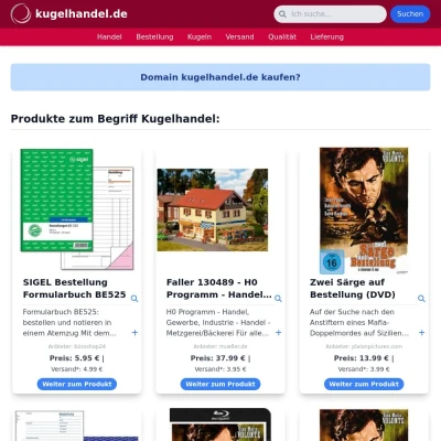 Screenshot kugelhandel.de