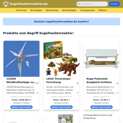 Screenshot kugelhaufenreaktor.de