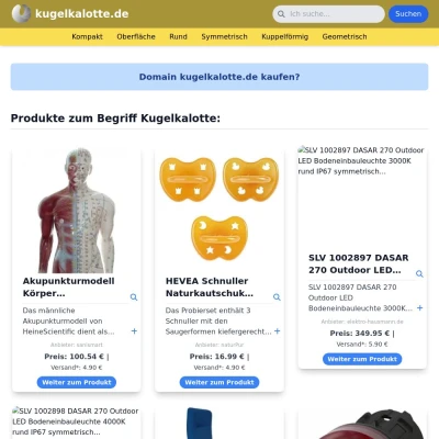 Screenshot kugelkalotte.de