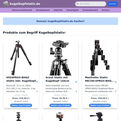 Screenshot kugelkopfstativ.de