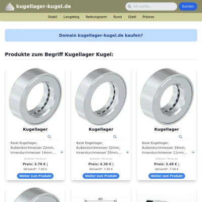 Screenshot kugellager-kugel.de