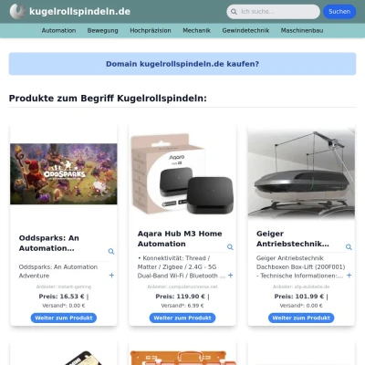 Screenshot kugelrollspindeln.de