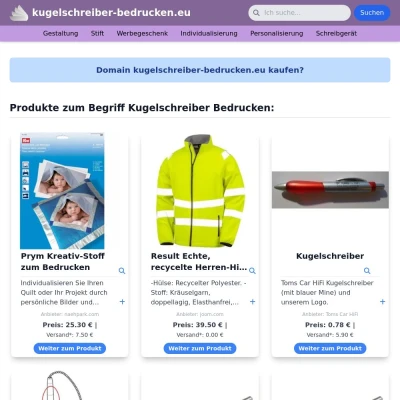 Screenshot kugelschreiber-bedrucken.eu