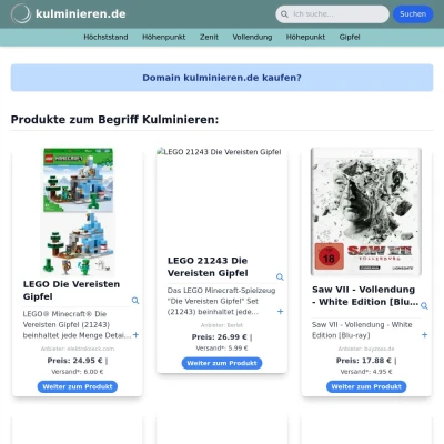 Screenshot kulminieren.de