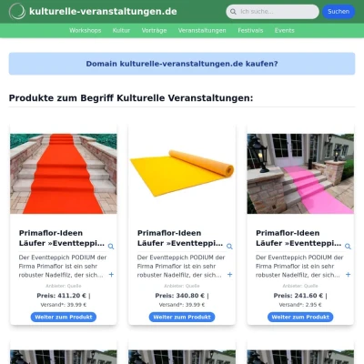 Screenshot kulturelle-veranstaltungen.de