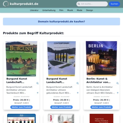 Screenshot kulturprodukt.de