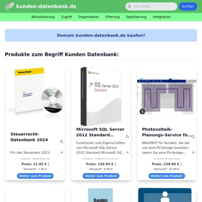 Screenshot kunden-datenbank.de