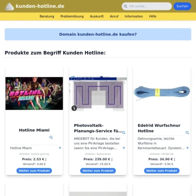 Screenshot kunden-hotline.de