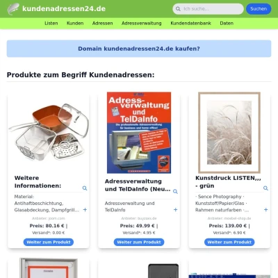 Screenshot kundenadressen24.de