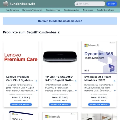 Screenshot kundenbasis.de