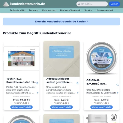 Screenshot kundenbetreuerin.de