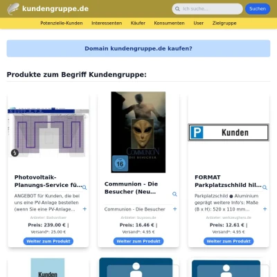 Screenshot kundengruppe.de