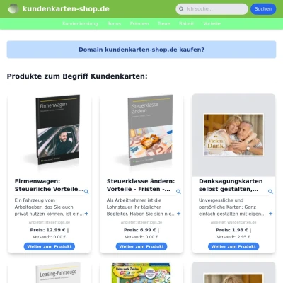 Screenshot kundenkarten-shop.de