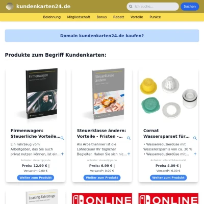 Screenshot kundenkarten24.de