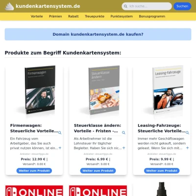 Screenshot kundenkartensystem.de