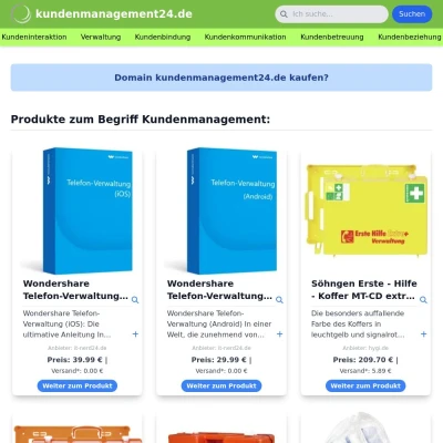 Screenshot kundenmanagement24.de