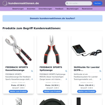 Screenshot kundenreaktionen.de