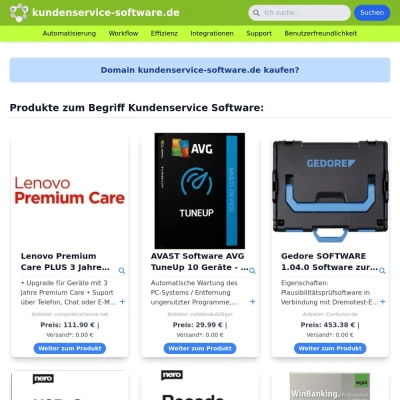 Screenshot kundenservice-software.de