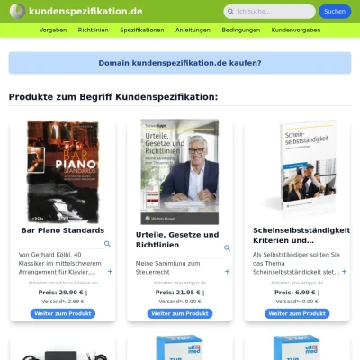 Screenshot kundenspezifikation.de