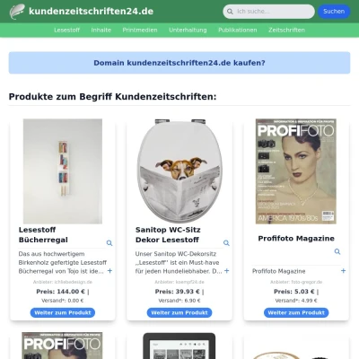 Screenshot kundenzeitschriften24.de