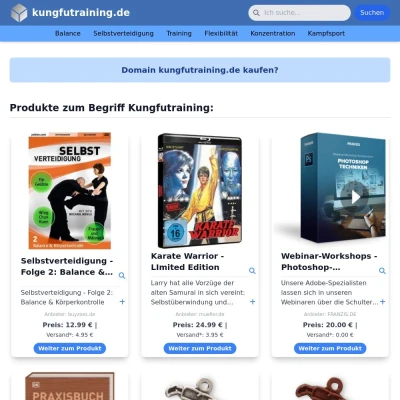 Screenshot kungfutraining.de