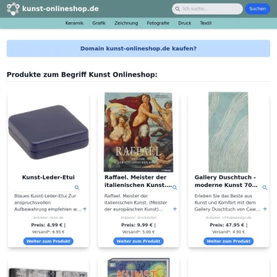 Screenshot kunst-onlineshop.de